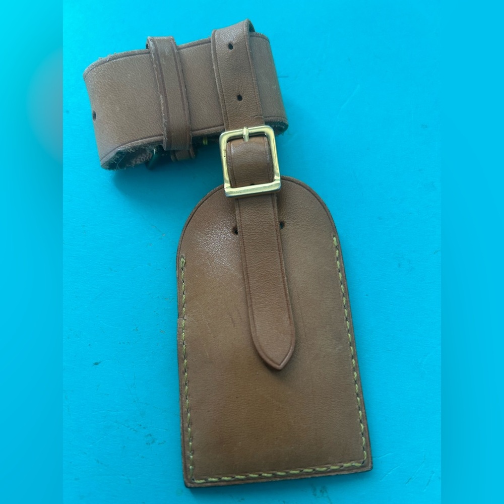 Louis Vuitton Dark Brown Leather Luggage Tag - Picture 2 of 2